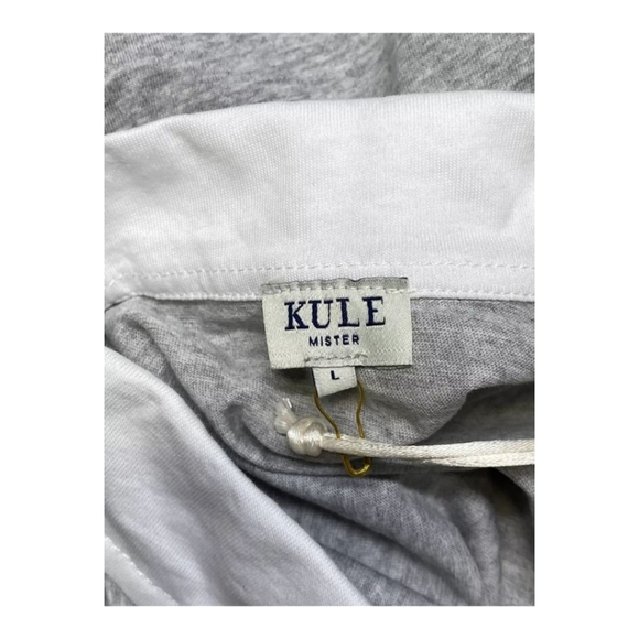 Kule Mens Polo Shirt Heather Gray Size L The Rugby Long Sleeve Buttoned Collar - Picture 2 of 11